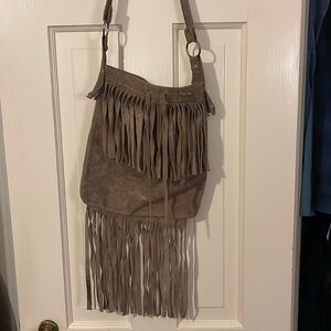 Leather Crossbody fringe purse
